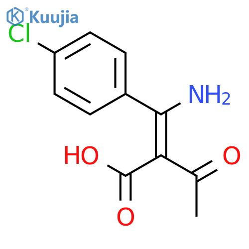 2-[Amino(4-chlorophenyl)methylidene]-3-oxobutanoic acid structure