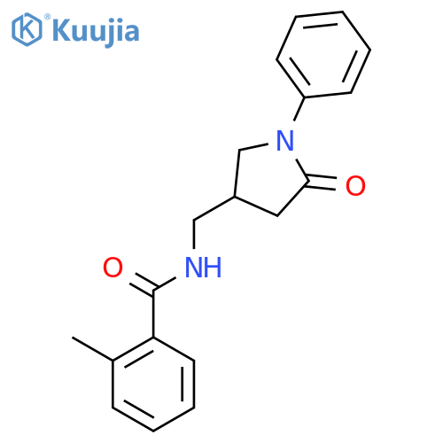 2-methyl-N-(5-oxo-1-phenylpyrrolidin-3-yl)methylbenzamide structure