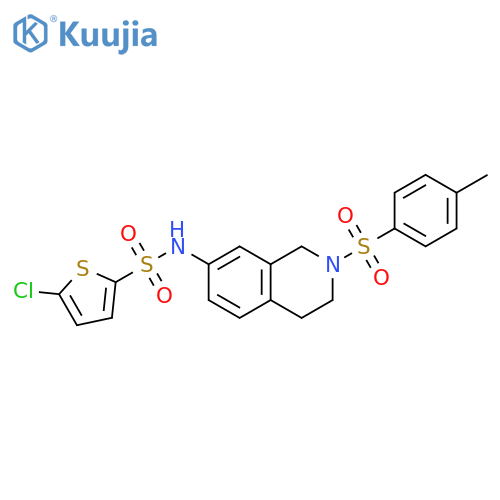 5-chloro-N-2-(4-methylbenzenesulfonyl)-1,2,3,4-tetrahydroisoquinolin-7-ylthiophene-2-sulfonamide structure
