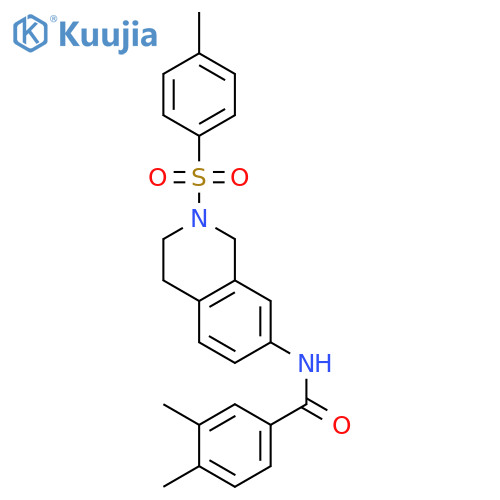 3,4-dimethyl-N-2-(4-methylbenzenesulfonyl)-1,2,3,4-tetrahydroisoquinolin-7-ylbenzamide structure