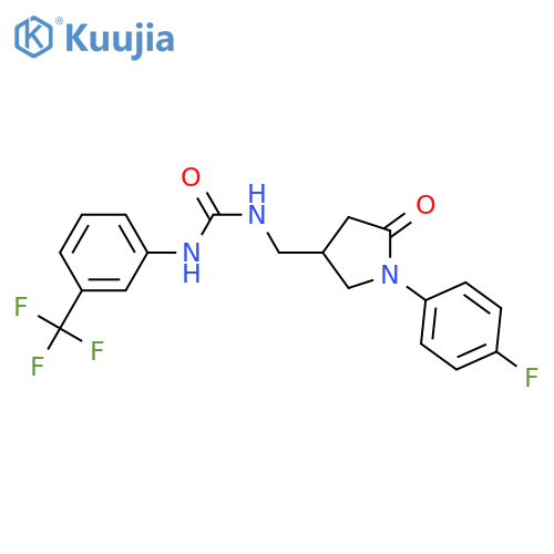 3-{1-(4-fluorophenyl)-5-oxopyrrolidin-3-ylmethyl}-1-3-(trifluoromethyl)phenylurea structure