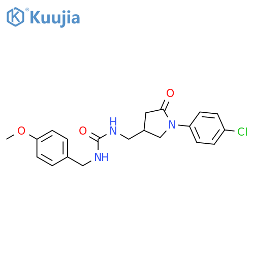 3-{1-(4-chlorophenyl)-5-oxopyrrolidin-3-ylmethyl}-1-(4-methoxyphenyl)methylurea structure