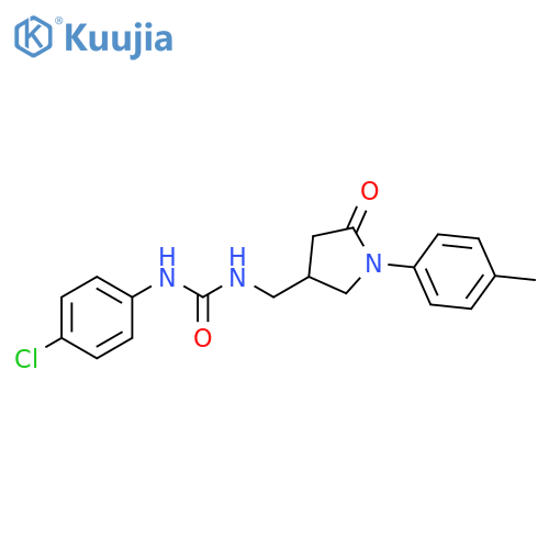 1-(4-chlorophenyl)-3-{1-(4-methylphenyl)-5-oxopyrrolidin-3-ylmethyl}urea structure