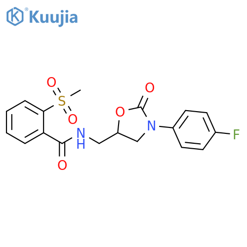 N-{3-(4-fluorophenyl)-2-oxo-1,3-oxazolidin-5-ylmethyl}-2-methanesulfonylbenzamide structure