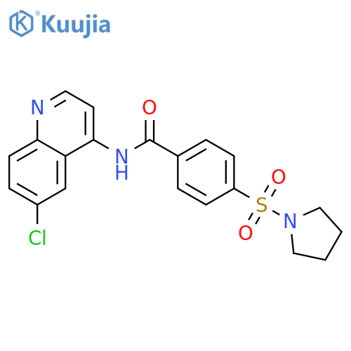N-(6-chloroquinolin-4-yl)-4-(pyrrolidine-1-sulfonyl)benzamide structure