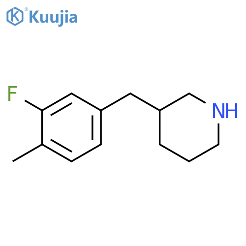 3-(3-Fluoro-4-methyl-benzyl)-piperidine structure