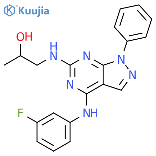 2-Propanol, 1-[[4-[(3-fluorophenyl)amino]-1-phenyl-1H-pyrazolo[3,4-d]pyrimidin-6-yl]amino]- structure
