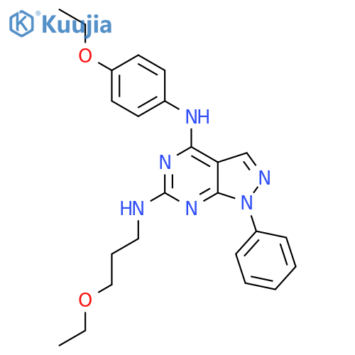 N4-(4-ethoxyphenyl)-N6-(3-ethoxypropyl)-1-phenyl-1H-pyrazolo3,4-dpyrimidine-4,6-diamine structure