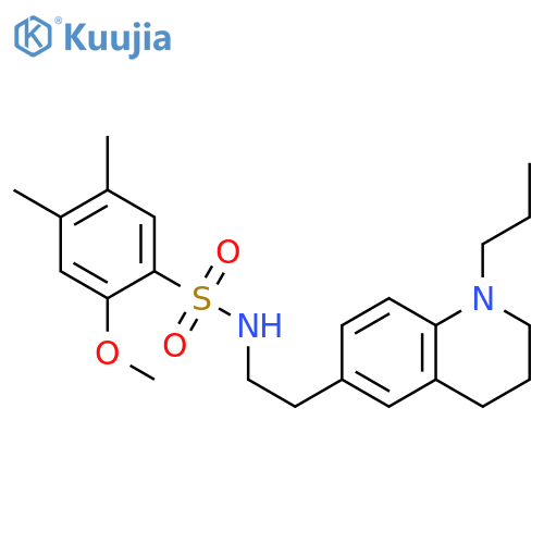 2-methoxy-4,5-dimethyl-N-2-(1-propyl-1,2,3,4-tetrahydroquinolin-6-yl)ethylbenzene-1-sulfonamide structure