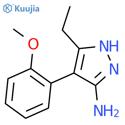 5-ethyl-4-(2-methoxyphenyl)-1H-pyrazol-3-amine structure