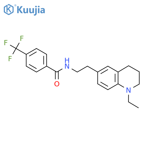 N-2-(1-ethyl-1,2,3,4-tetrahydroquinolin-6-yl)ethyl-4-(trifluoromethyl)benzamide structure