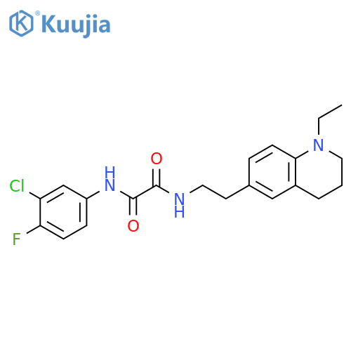 N'-(3-chloro-4-fluorophenyl)-N-2-(1-ethyl-1,2,3,4-tetrahydroquinolin-6-yl)ethylethanediamide structure
