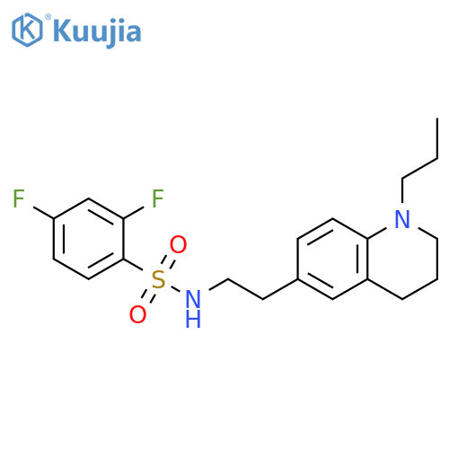2,4-difluoro-N-2-(1-propyl-1,2,3,4-tetrahydroquinolin-6-yl)ethylbenzene-1-sulfonamide structure