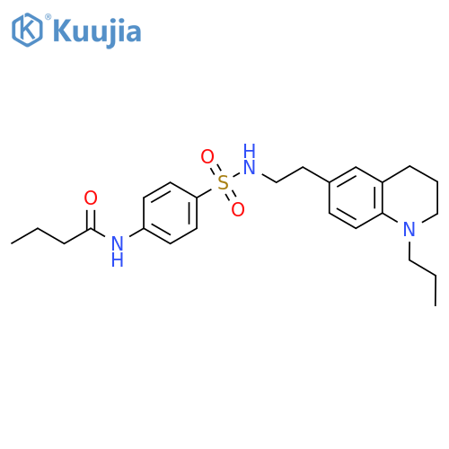 N-(4-{2-(1-propyl-1,2,3,4-tetrahydroquinolin-6-yl)ethylsulfamoyl}phenyl)butanamide structure