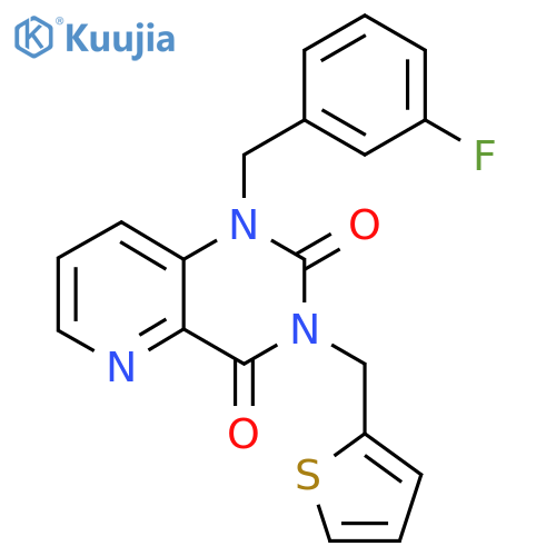 1-(3-fluorophenyl)methyl-3-(thiophen-2-yl)methyl-1H,2H,3H,4H-pyrido3,2-dpyrimidine-2,4-dione structure