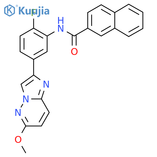 N-(2-fluoro-5-{6-methoxyimidazo1,2-bpyridazin-2-yl}phenyl)naphthalene-2-carboxamide structure