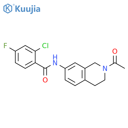 N-(2-acetyl-1,2,3,4-tetrahydroisoquinolin-7-yl)-2-chloro-4-fluorobenzamide structure