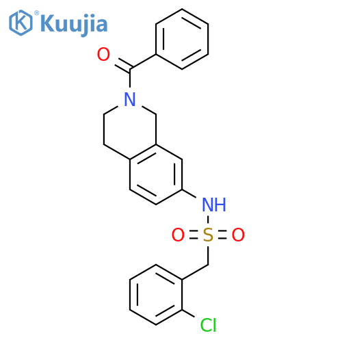 N-(2-benzoyl-1,2,3,4-tetrahydroisoquinolin-7-yl)-1-(2-chlorophenyl)methanesulfonamide structure
