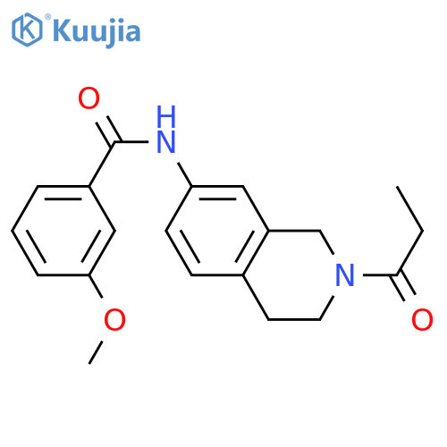 3-methoxy-N-(2-propanoyl-1,2,3,4-tetrahydroisoquinolin-7-yl)benzamide structure