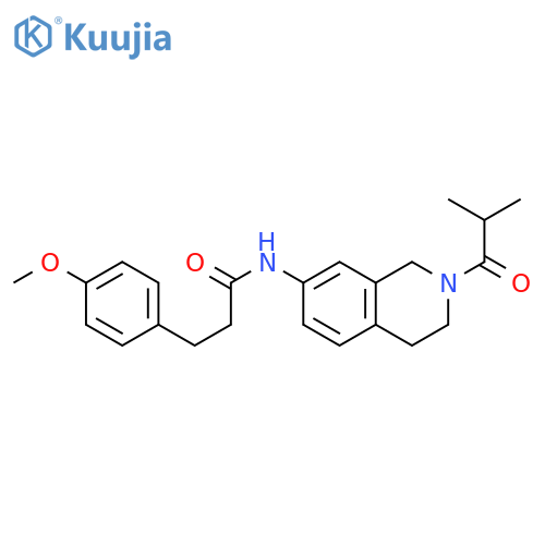3-(4-methoxyphenyl)-N-2-(2-methylpropanoyl)-1,2,3,4-tetrahydroisoquinolin-7-ylpropanamide structure