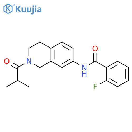 2-fluoro-N-2-(2-methylpropanoyl)-1,2,3,4-tetrahydroisoquinolin-7-ylbenzamide structure