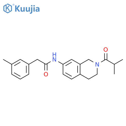 2-(3-methylphenyl)-N-2-(2-methylpropanoyl)-1,2,3,4-tetrahydroisoquinolin-7-ylacetamide structure