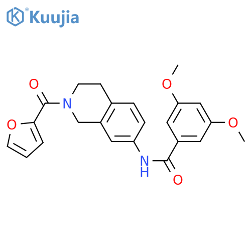 N-2-(furan-2-carbonyl)-1,2,3,4-tetrahydroisoquinolin-7-yl-3,5-dimethoxybenzamide structure