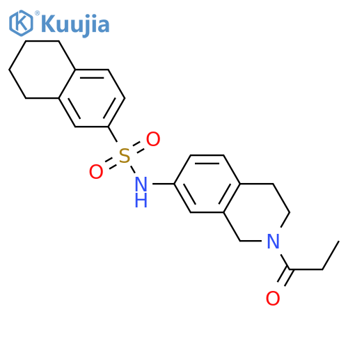 N-(2-propanoyl-1,2,3,4-tetrahydroisoquinolin-7-yl)-5,6,7,8-tetrahydronaphthalene-2-sulfonamide structure