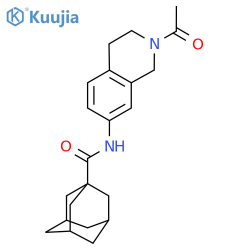 N-(2-acetyl-1,2,3,4-tetrahydroisoquinolin-7-yl)adamantane-1-carboxamide structure