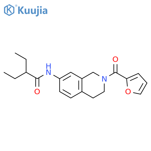 2-ethyl-N-2-(furan-2-carbonyl)-1,2,3,4-tetrahydroisoquinolin-7-ylbutanamide structure
