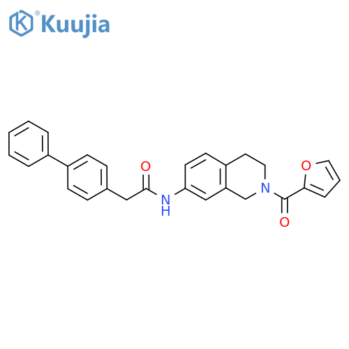2-{1,1'-biphenyl-4-yl}-N-2-(furan-2-carbonyl)-1,2,3,4-tetrahydroisoquinolin-7-ylacetamide structure