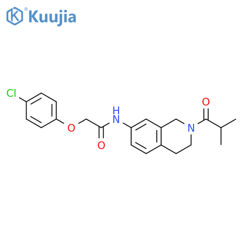 2-(4-chlorophenoxy)-N-2-(2-methylpropanoyl)-1,2,3,4-tetrahydroisoquinolin-7-ylacetamide structure