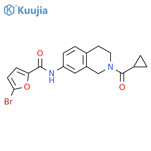 5-bromo-N-(2-cyclopropanecarbonyl-1,2,3,4-tetrahydroisoquinolin-7-yl)furan-2-carboxamide structure