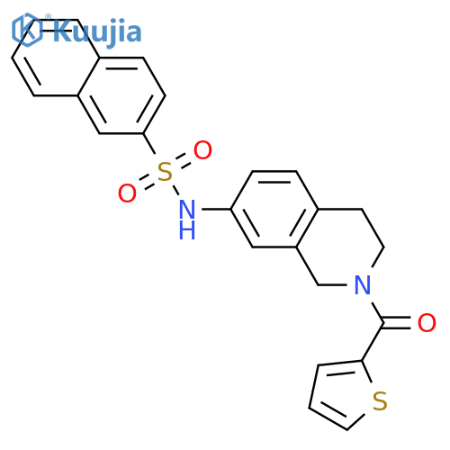 N-2-(thiophene-2-carbonyl)-1,2,3,4-tetrahydroisoquinolin-7-ylnaphthalene-2-sulfonamide structure