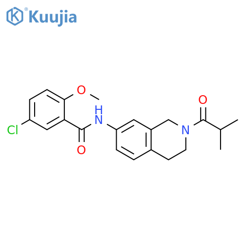 5-chloro-2-methoxy-N-2-(2-methylpropanoyl)-1,2,3,4-tetrahydroisoquinolin-7-ylbenzamide structure