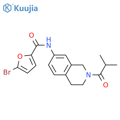 5-bromo-N-2-(2-methylpropanoyl)-1,2,3,4-tetrahydroisoquinolin-7-ylfuran-2-carboxamide structure