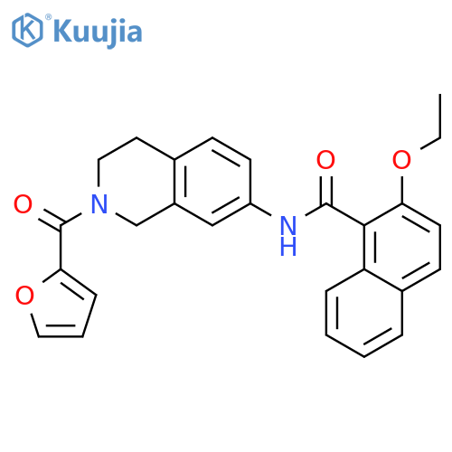 2-ethoxy-N-2-(furan-2-carbonyl)-1,2,3,4-tetrahydroisoquinolin-7-ylnaphthalene-1-carboxamide structure