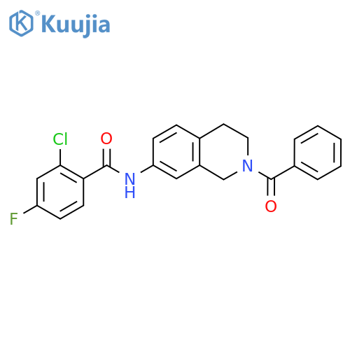 N-(2-benzoyl-1,2,3,4-tetrahydroisoquinolin-7-yl)-2-chloro-4-fluorobenzamide structure