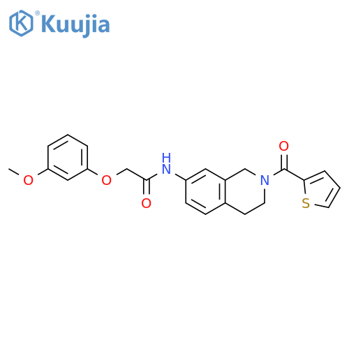 2-(3-methoxyphenoxy)-N-2-(thiophene-2-carbonyl)-1,2,3,4-tetrahydroisoquinolin-7-ylacetamide structure