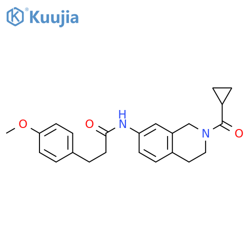 N-(2-cyclopropanecarbonyl-1,2,3,4-tetrahydroisoquinolin-7-yl)-3-(4-methoxyphenyl)propanamide structure