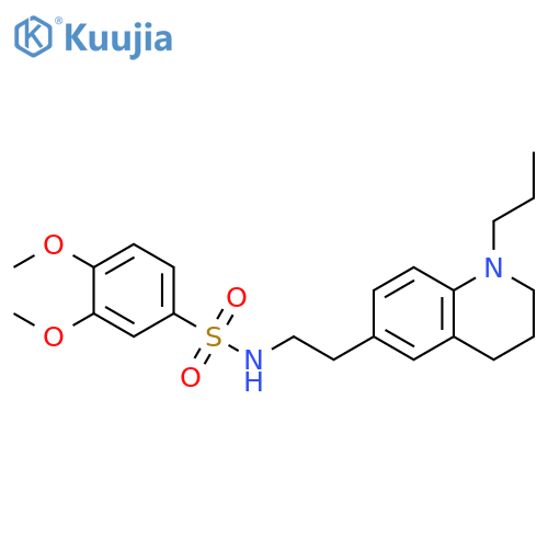3,4-dimethoxy-N-2-(1-propyl-1,2,3,4-tetrahydroquinolin-6-yl)ethylbenzene-1-sulfonamide structure
