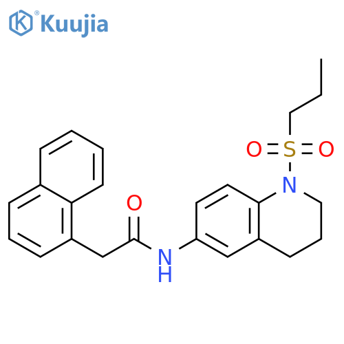 2-(naphthalen-1-yl)-N-1-(propane-1-sulfonyl)-1,2,3,4-tetrahydroquinolin-6-ylacetamide structure