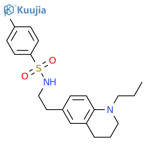 4-fluoro-N-2-(1-propyl-1,2,3,4-tetrahydroquinolin-6-yl)ethylbenzene-1-sulfonamide structure