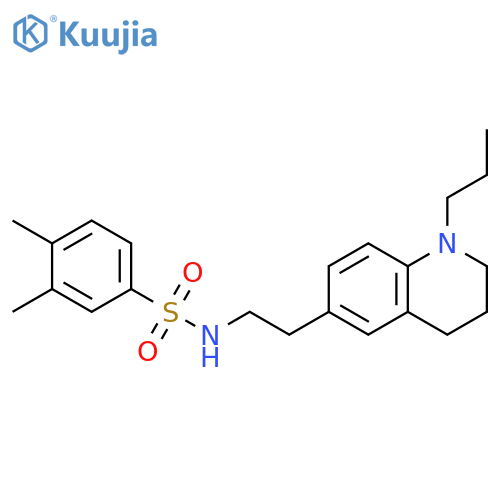 3,4-dimethyl-N-2-(1-propyl-1,2,3,4-tetrahydroquinolin-6-yl)ethylbenzene-1-sulfonamide structure