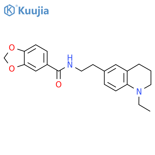 N-2-(1-ethyl-1,2,3,4-tetrahydroquinolin-6-yl)ethyl-2H-1,3-benzodioxole-5-carboxamide structure