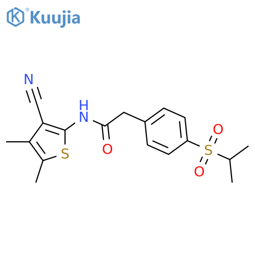 N-(3-cyano-4,5-dimethylthiophen-2-yl)-2-4-(propane-2-sulfonyl)phenylacetamide structure