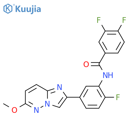 3,4-difluoro-N-(2-fluoro-5-{6-methoxyimidazo1,2-bpyridazin-2-yl}phenyl)benzamide structure