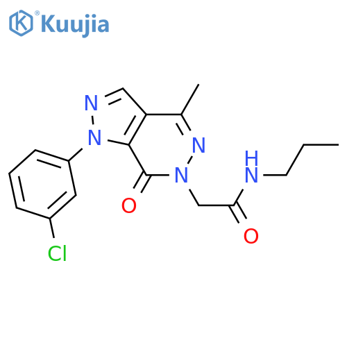 2-1-(3-chlorophenyl)-4-methyl-7-oxo-1H,6H,7H-pyrazolo3,4-dpyridazin-6-yl-N-propylacetamide structure