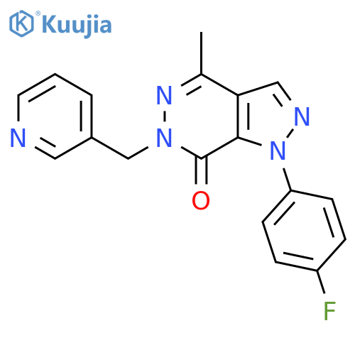 1-(4-fluorophenyl)-4-methyl-6-(pyridin-3-yl)methyl-1H,6H,7H-pyrazolo3,4-dpyridazin-7-one structure