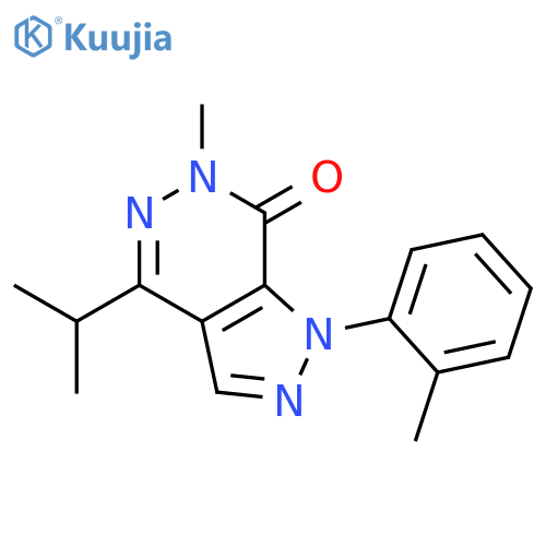 6-methyl-1-(2-methylphenyl)-4-(propan-2-yl)-1H,6H,7H-pyrazolo3,4-dpyridazin-7-one structure